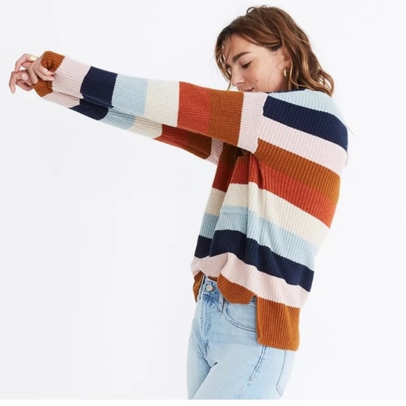 Madewell Thompson striped knit pullover sweater S - Picture 2 of 9